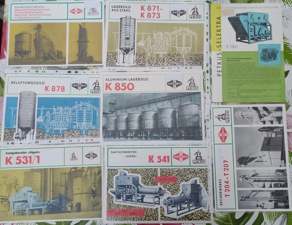 8 Prospekte PETKUS Wutha, Fortschritt Landmaschinen, DDR - Bild 1 von 1