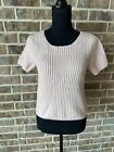 TOPSHOP women's knitted casual cropped sweater short sleeve pale pink size US 4