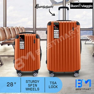 2PCS Luggage Set Suitcase Trolley Travel Storage Organiser Case TSA Lock Orange - Picture 1 of 12