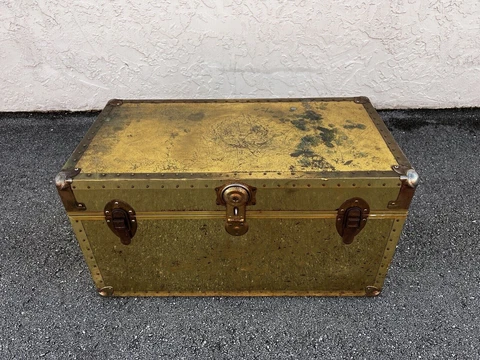 Vintage DRESHER Cedar Brass Hope Chest Trunk Cover