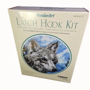 Latch Hook Kit Snow Wolf Realistic Wild Animal Wolves Caron WonderArt Craft New - Picture 1 of 10