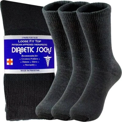 Atacado a granel meias masculinas para tripulação de diabéticos saúde circulatória tamanho 9-11,10-13,13-15 - Imagem 1 de 4