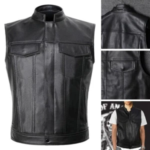 Stylish Men's Cut off Oversized Vest in Faux Leather Perfect for Clubbing - Picture 1 of 36