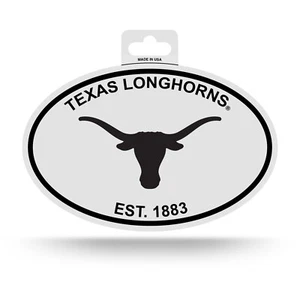 Texas Longhorns Oval Decal Sticker 3x5 Inches NEW Free Ship Black & White - Picture 1 of 2