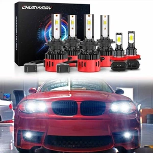 Combo de faros LED y faros antiniebla aptos para BMW 128i 135i 2008-2013 6x H7 H11 - Imagen 1 de 15