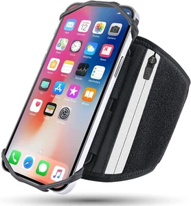 Running Armband Phone Holder with Earbuds Bag for 5.3-6.8" Phones Android iPhone - Picture 1 of 7