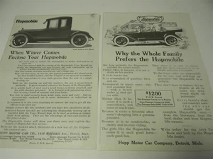 1915 Hupmobile Hupp Motor Car Co. Lot of 2 Old Car Ads -1K2 - Picture 1 of 3