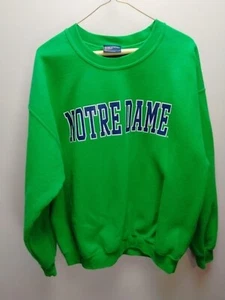 Notre Dame Sweatshirt Large Green MV Sport - Picture 1 of 4
