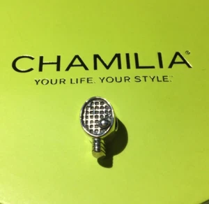 Chamilia Tennis Raquet Charm .925 #GD-10 Sterling Silver Sports Bead NICE Gift - Picture 1 of 8