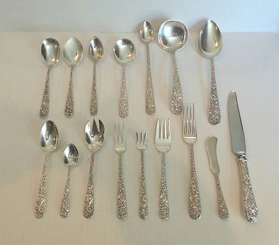  Kirk REPOUSSE Sterling Silver Luncheon / Place Service, 118-Pieces - Image 1 of 4