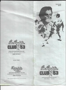 DON DRYSDALE'S CLUB 53 MENU - Imagen 1 de 2