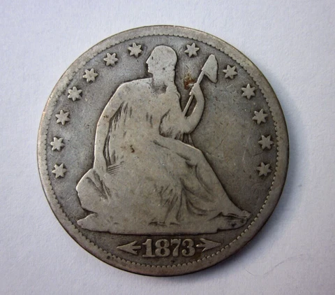 1873-CC ARROWS SEATED LIBERTY HALF DOLLAR 50C NICE CARSON CITY MINT RARE DATE Cover