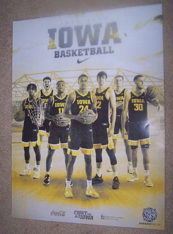 For a Pair of 2022-2023 IOWA HAWKEYES Men's Basketball Team Official Poster Cover