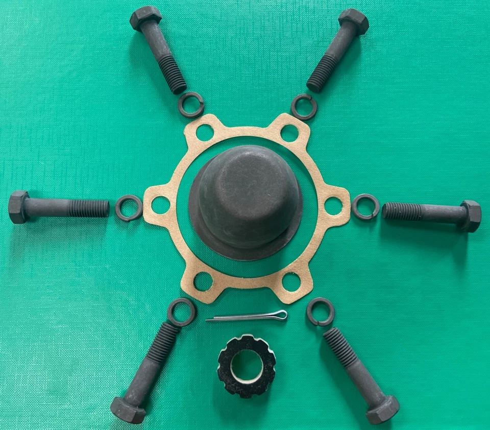 NEW Land Rover Series SHERARDIZED Axle Drive Flange Bolt, Hub Cap & Gasket Kit - Image 1 of 1
