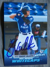 Detroit Tigers Johnny Valente Signed 2019 West Michigan Whitecaps Auto Card