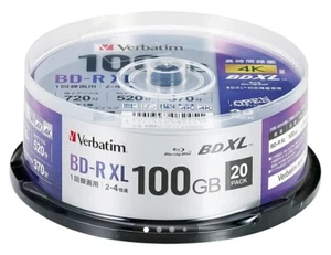 Verbatim Blu-ray Disc 20 Spindle 100GB 4X Speed BD-R XL Printable 1-3 Pieces - Picture 1 of 7