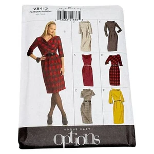 Vogue V8413 Dress Easy Options Size 8 10 12 14 16 Sewing Pattern Uncut - Picture 1 of 6