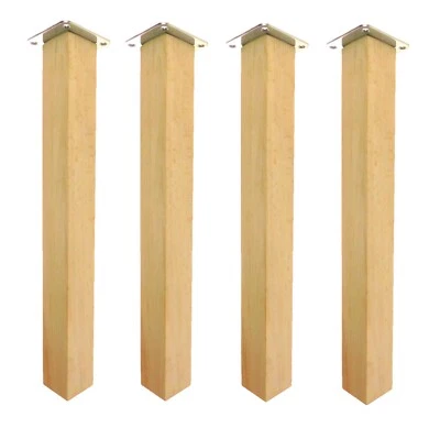 4x Tischbeine Holz 5x5 cm, Höhe 45-74 cm, roh, inkl. Befestigung - Bild 1 von 4