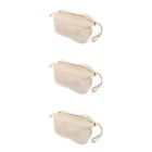 3 Count Wash Bag Cosmetic Pu Miss Wide-Open Pouch Makeup Case