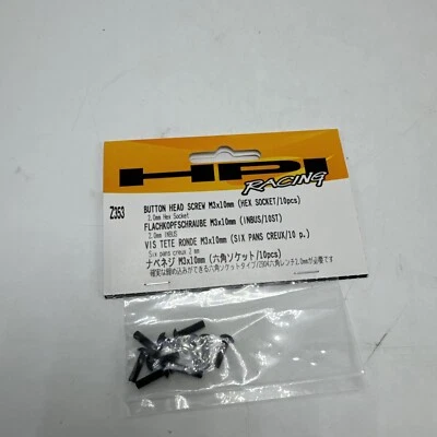 HPI Racing #Z353 Button Head Screw M3 x 10mm Hex Socket Black New In Package - Image 1 of 4