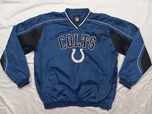 NFL Team Apparel Indianapolis Colts Men's Blue Pullover Windbreaker Jacket Sz L