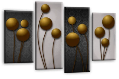 Floral Wall Art Orange Living Room Bedroom Framed Canvas Picture Ready to Hang - Image 1 of 4