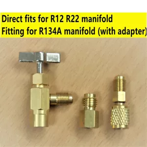 Self-Sealing R134a A/C w/Adapter Can Tap 1/2" ACME RH Tapper Dispensing Valve - Picture 1 of 14