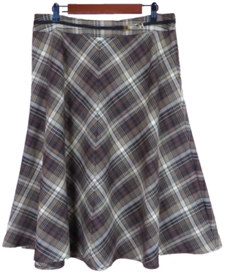 SK06470 JONES WEAR Mujer Poliéster Acampanado Falda Midi Cuadros Multicolor Talla 14 Foto 1 de 4