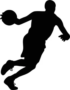 BASKETBALL PLAYER SILHOUETTE Vinyl Decal 150mm - Foto 1 di 1