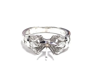 Schöner 14k natürlicher Marquise Diamant Halbmontierter Ring - Bild 1 von 9