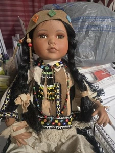 Muñeca de porcelana "RED FOX" 12" Seymour Mann muñeca de porcelana nativa americana - Imagen 1 de 12