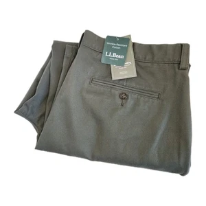 NUEVO CON ETIQUETAS L.L. Pantalones chinos Bean para hombre 38x29 verde cómodo cintura sin arrugas caquis - Imagen 1 de 8
