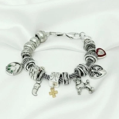 Brighton Add-a-Charm Bracelet with 12 charms 8" in Length - VGC - Image 1 of 4