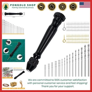 Pin Vise Hand Drill Set with 20 Mini & Twist Drill Bits for Jewelry Crafting - Picture 1 of 9