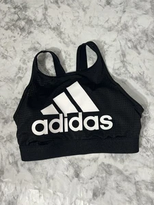 Adidas Damen Bold Logo Sport BH Racerback Training schwarz Größe S gebraucht, in einwandfreiem Zustand - Bild 1 von 3
