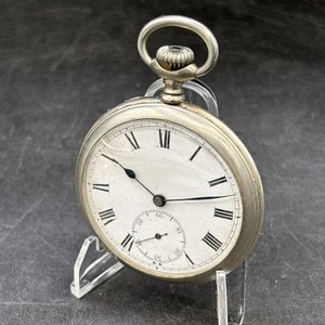 Pocket Watch 450mm Silver Toner Case Antique Time Piece Spares Prop or Repair - Picture 1 of 11