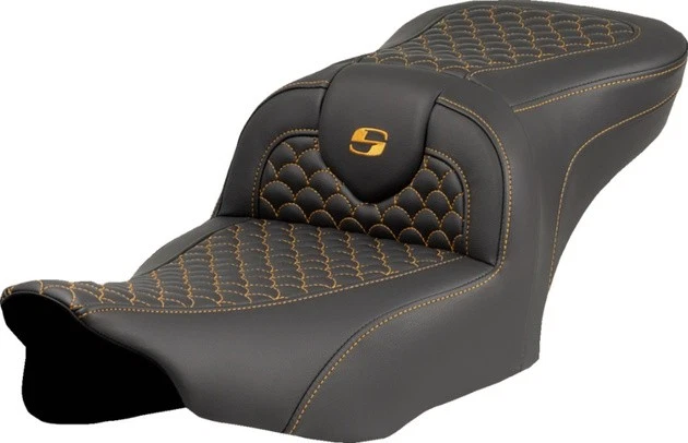 Saddlemen RoadSofa DS Seat Gold Stitch Harley Davidson Road Glide/Street Glide - Imagem 1 de 1