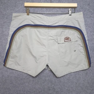 Sundek Swim Trunks Mens 38 Gray Rainbow Stripe Board Shorts Mesh Liner Pocket - Picture 1 of 13