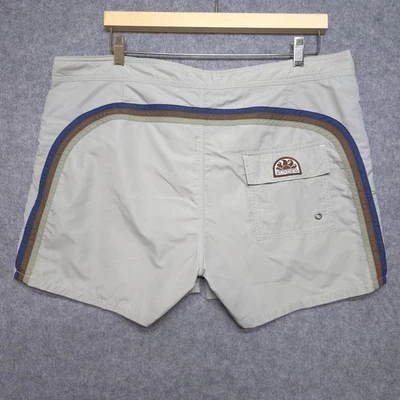 Sundek Swim Trunks Mens 38 Gray Rainbow Stripe Board Shorts Mesh Liner Pocket - Image 1 of 4