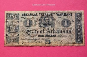 1862 State of Arkansas 1 Dollar Note Confederate Currency REPRODUCTION. - Picture 1 of 6