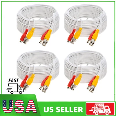 4/2/1pcs BNC Cable 100ft Extension Video Power  Connector Cord for Camera DVR - Image 1 of 4