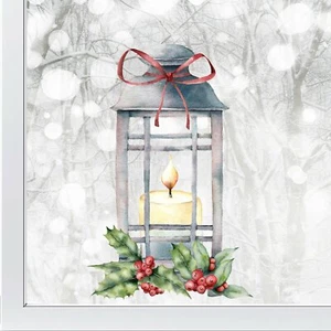 Pegatina para ventana de acebo y linterna de Navidad Dizzy Duck - Calcomanía adhesiva reutilizable de Navidad - Imagen 1 de 7