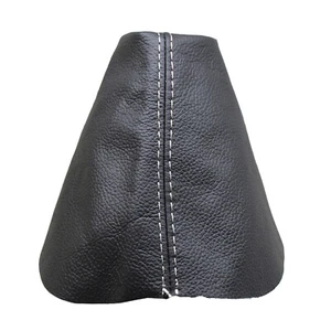 SEAT LEON MK3 (2012-2017) Soufflet Levier De Vitesse 100% Cuir - Couture Blanc - Picture 1 of 1