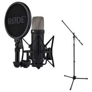 Rode NT1(Black) 5th Generation Hybrid Studio Condenser Mic with Mic Stand Bundle - Picture 1 of 9