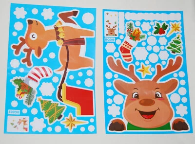 Nuevo Juego de 200+ piezas de Invierno Navidad Vacaciones Santa Copo de Nieve Ventana Adhesivos Foto 1 de 4