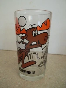 Vintage 1970s Bullwinkle Black Letters Pepsi Collector Glass - Picture 1 of 4