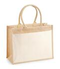Westford Mill Cotton Canvas Pocket Jute Shopper Bag