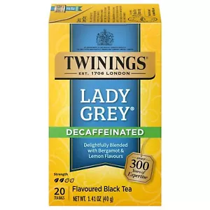 2 Pack - Twinings Lady Grey Decaffeinated Black Tea - 20 Count - Picture 1 of 3