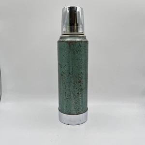 Aladdin Stanley Thermos Bottle 1 Quart Vintage Green Metal Insulated Hot Read - Bild 1 von 8