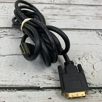 DVI-D To HDMI Male To Male Cable Gold 24+1 HDTV PC Display Wire Monitor 5.5 Fee - Image 1 of 3